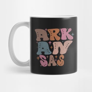 Arkansas US State Retro Typography Mug